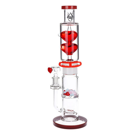 Pulsar 甘油心形玻璃水煙斗連寶石心形 - 13.75 吋 / 14 毫米 F