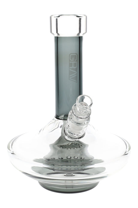GRAV Small Wide Base Glass Bong “Smoke & Clear” – 8¼″