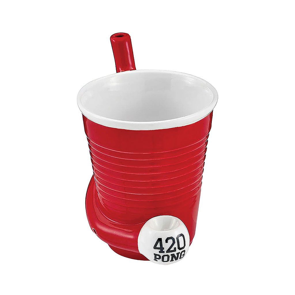 TAZA PARA BEER PONG CON PIPA INTEGRADA PREMIUM ROAST & TOAST