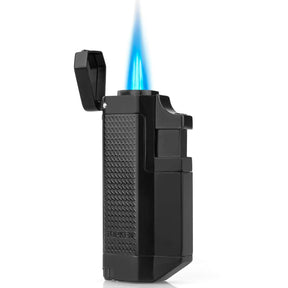 Encendedor soplete portátil negro de triple chorro para dab