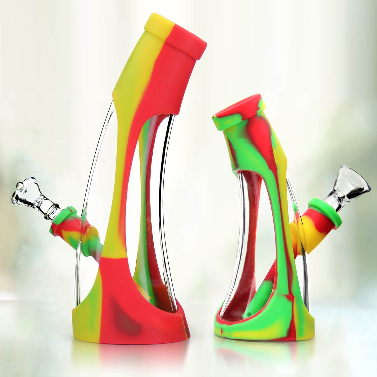 Silicone Glass Mini Horn Bong 5.7"