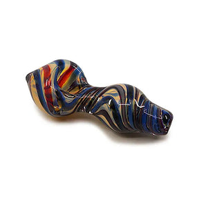 玻璃手持煙管 - 短旋紋