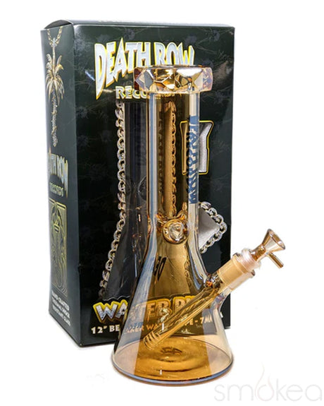 Bong de vidrio con baño electrolítico Death Row Records de 12"