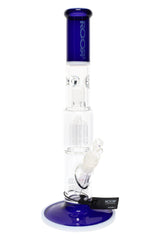 ROOR Tech 15" Multicolor Straight Tube Bong with Tree Perc – Glass-on-Glass