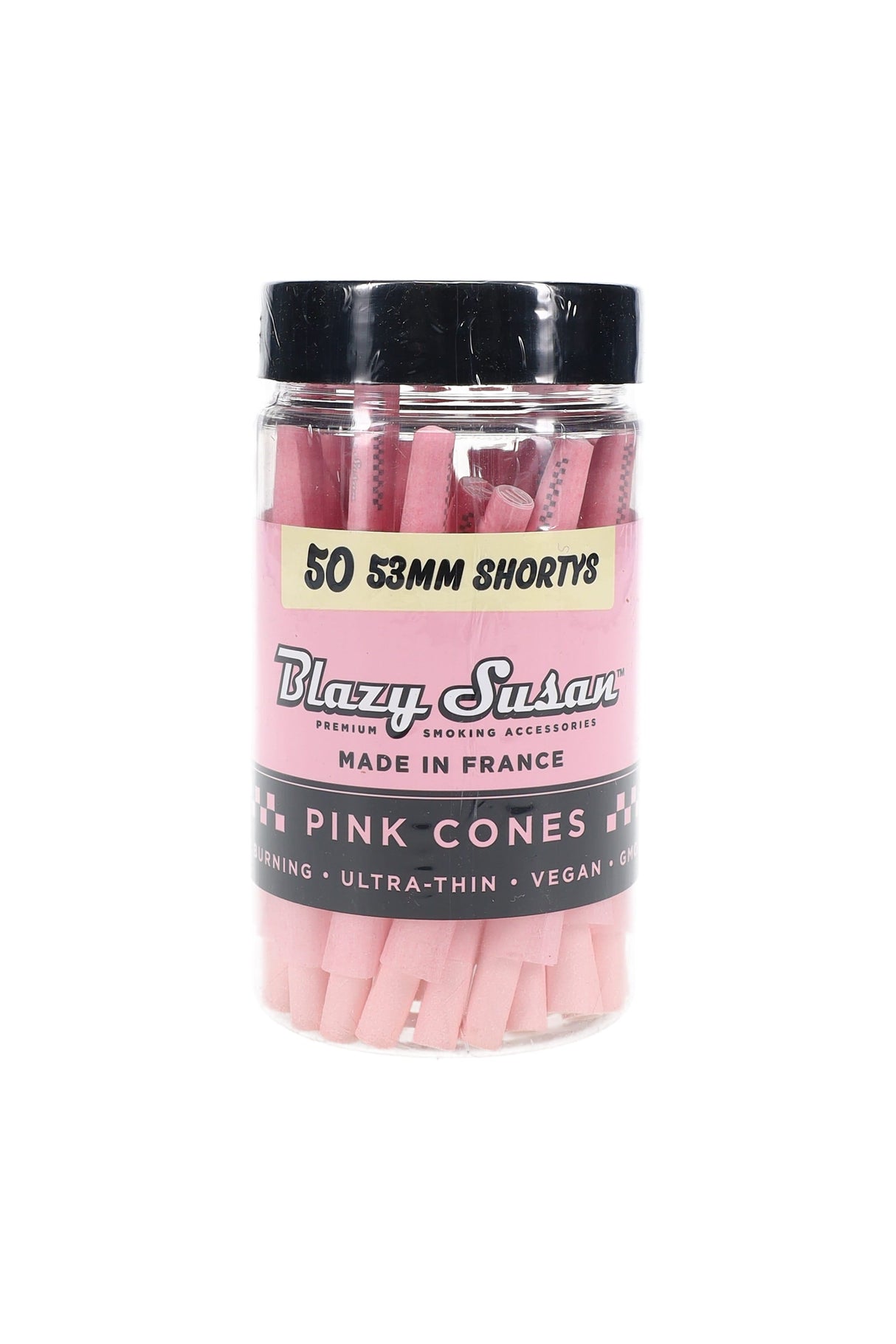 Blazy Susan Shorty Pre-Rolled Cones – 53 mm – 50-Count Jar