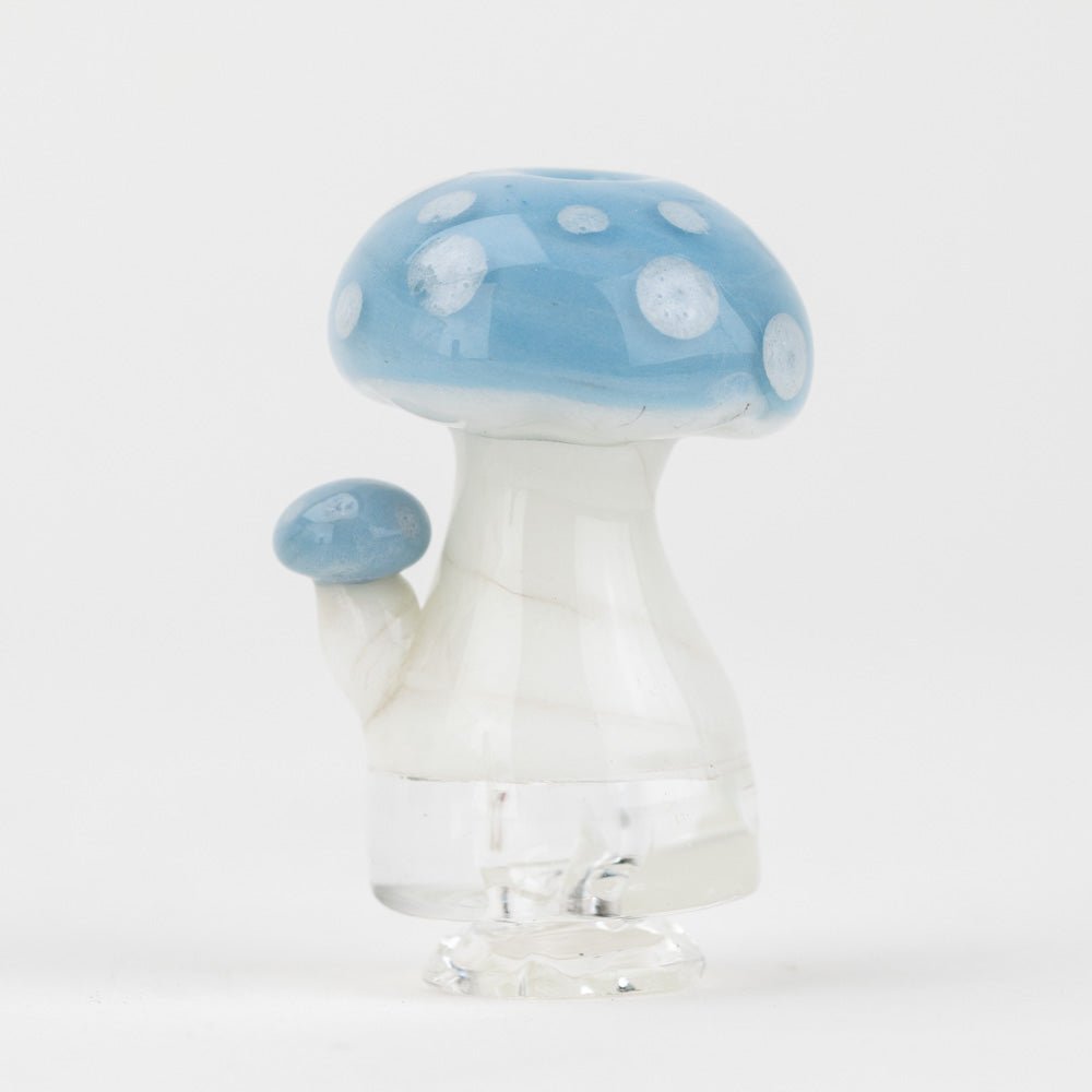 Empire Glassworks PuffCo Pivot 玻璃菸嘴 - 藍蘑菇