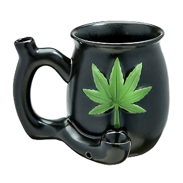 LEAF ON BLACK 胖胖款高級烘焙烤麵包煙斗馬克杯