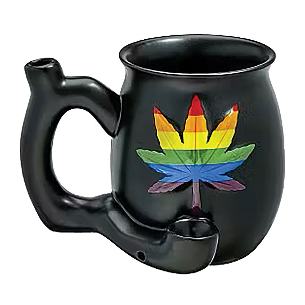 LEAF ON BLACK 胖胖款高級烘焙烤麵包煙斗馬克杯