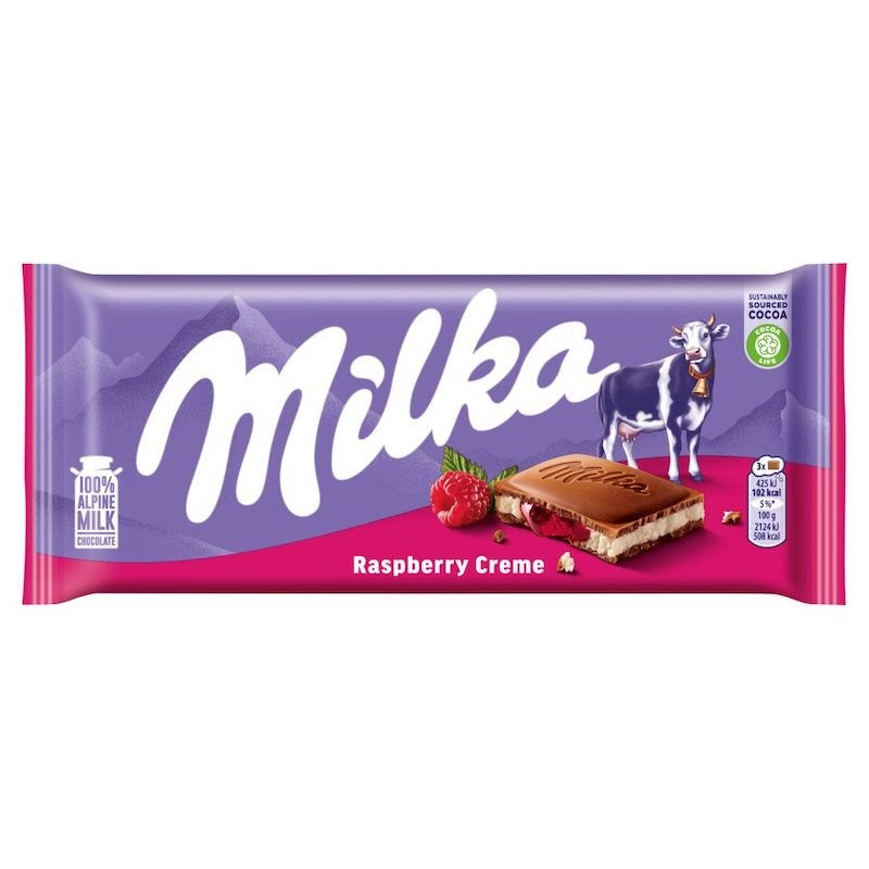 Milka 覆盆莓夾心巧克力 100g (波蘭)