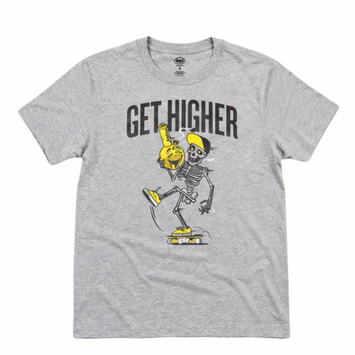 Get Higher Skeleton Skater Tee - Heather Gray