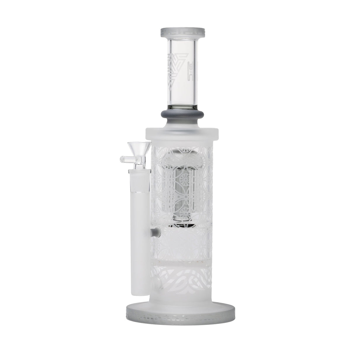 Human Grade Sacred Straight Sandblasted Glass Water Pipe
