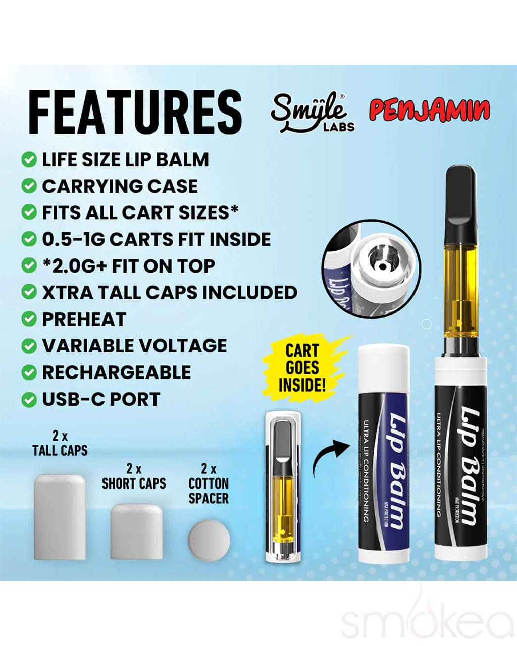 Smyle Labs Penjamin 護唇膏造型霧化器電池