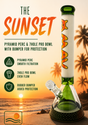 18" pyramid beaker bong rasta sunset with 7 hole pro bowl