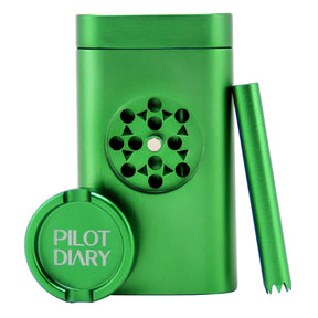 附研磨器的一擊式菸具收納盒